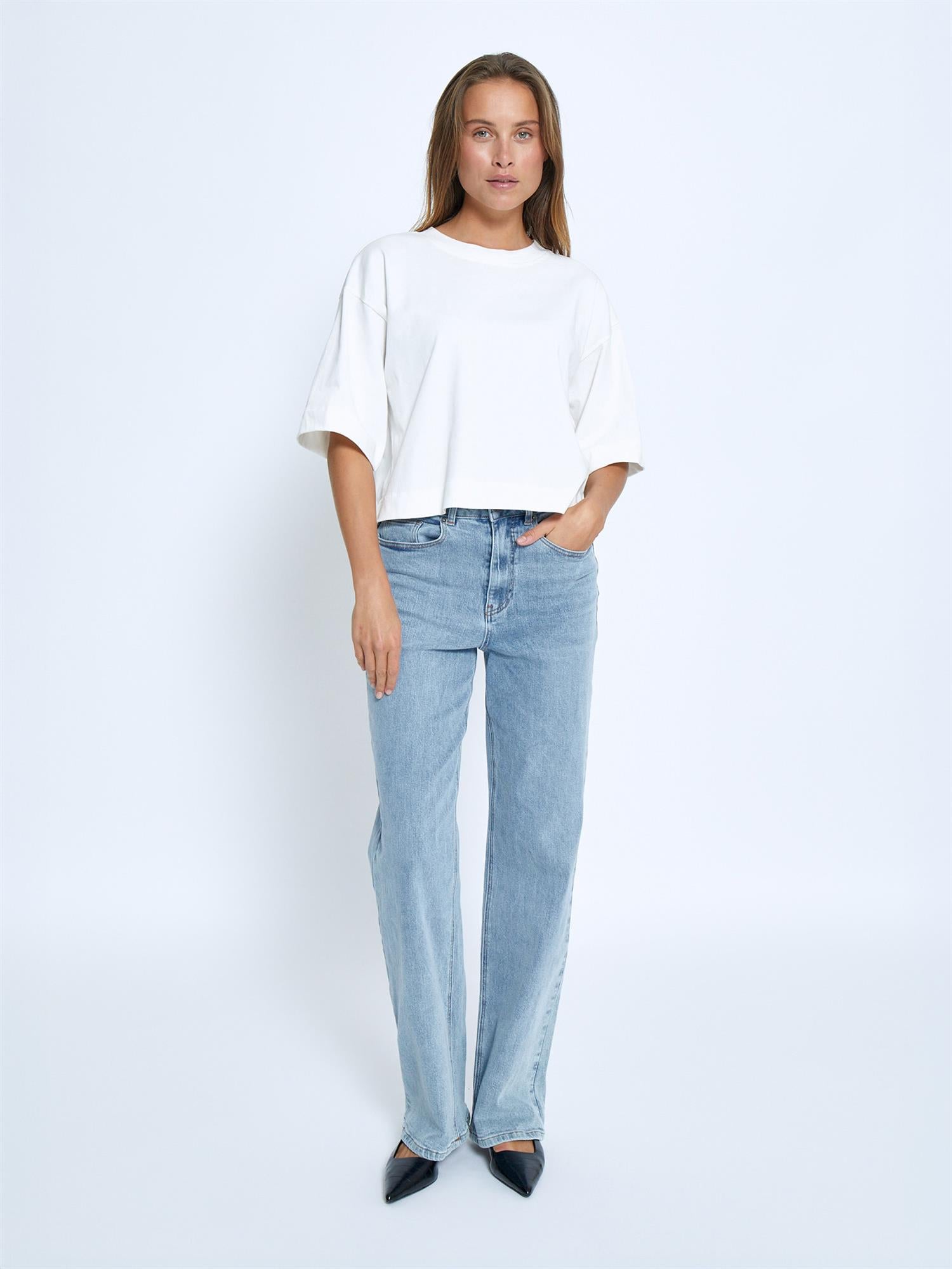 Gamma Cropped GOTS T-shirt - Hvit