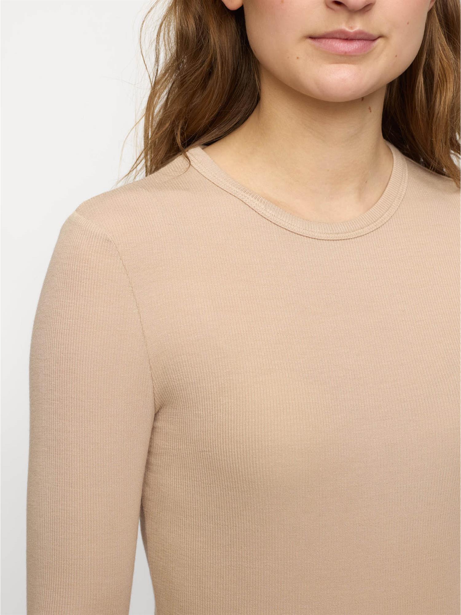 Fenja O-neck Top - Beige
