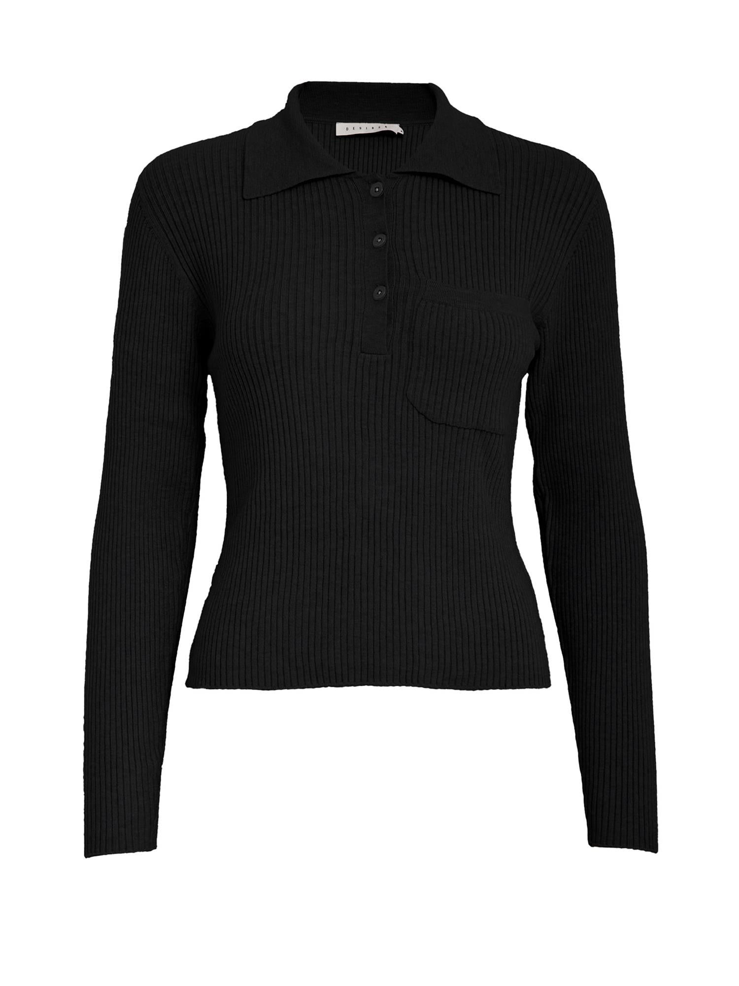Ines Knit Polo - Black