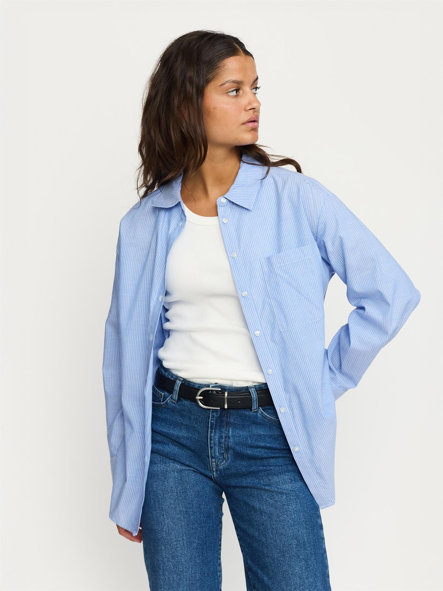 Veronica Striped Shirt - Blå/Hvit