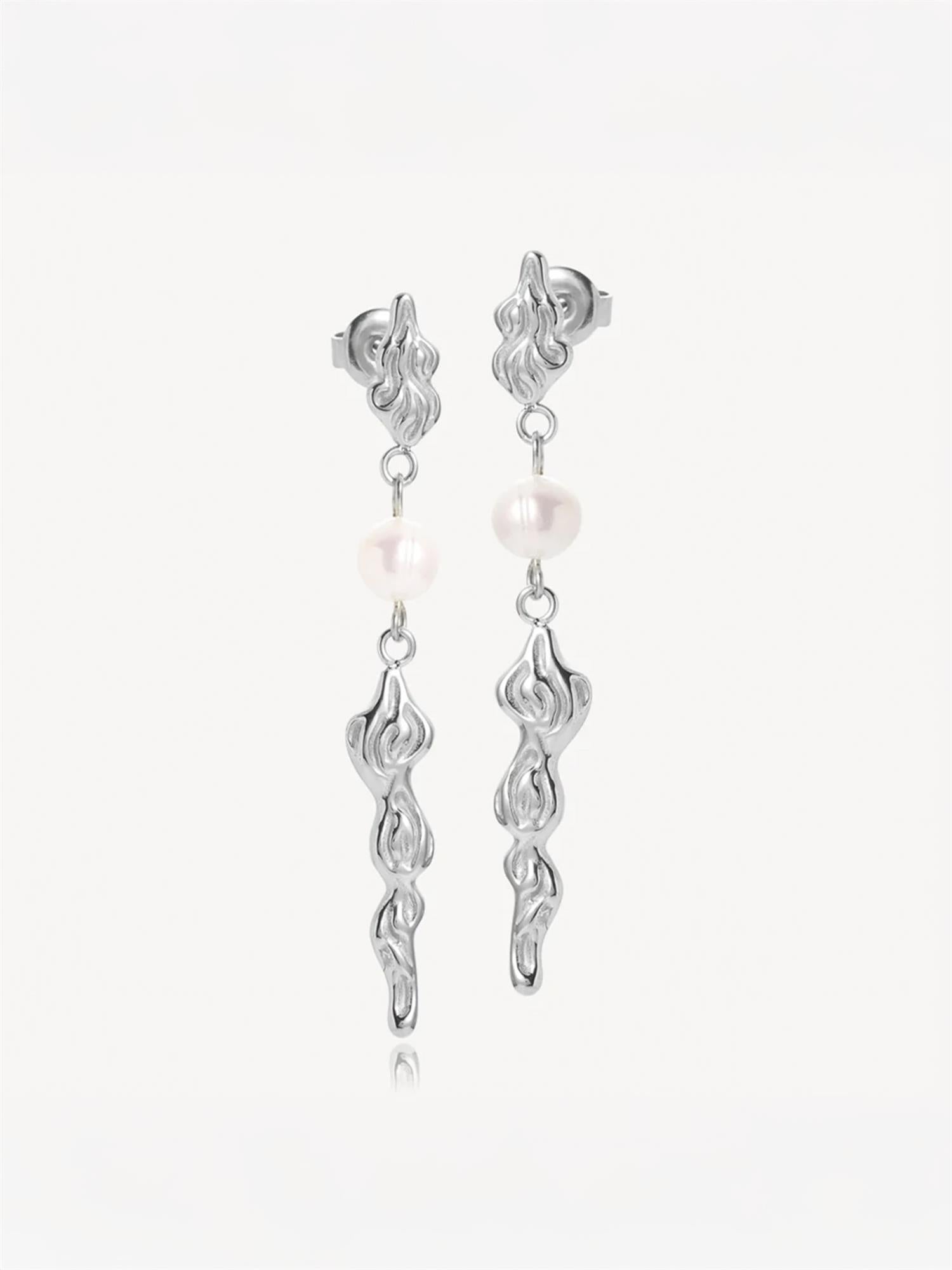 Freja earrings steel - Silver