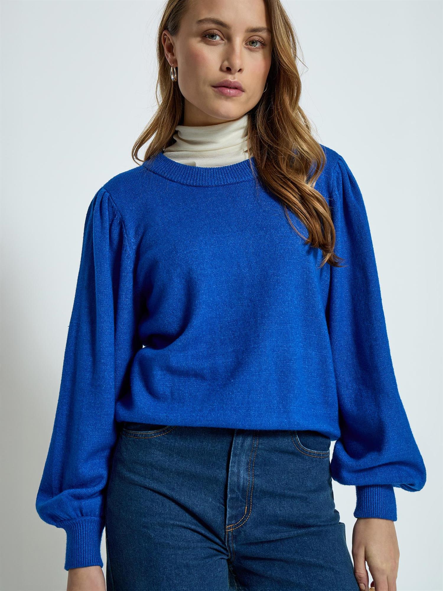 Judy Round Neck Pullover - Blå