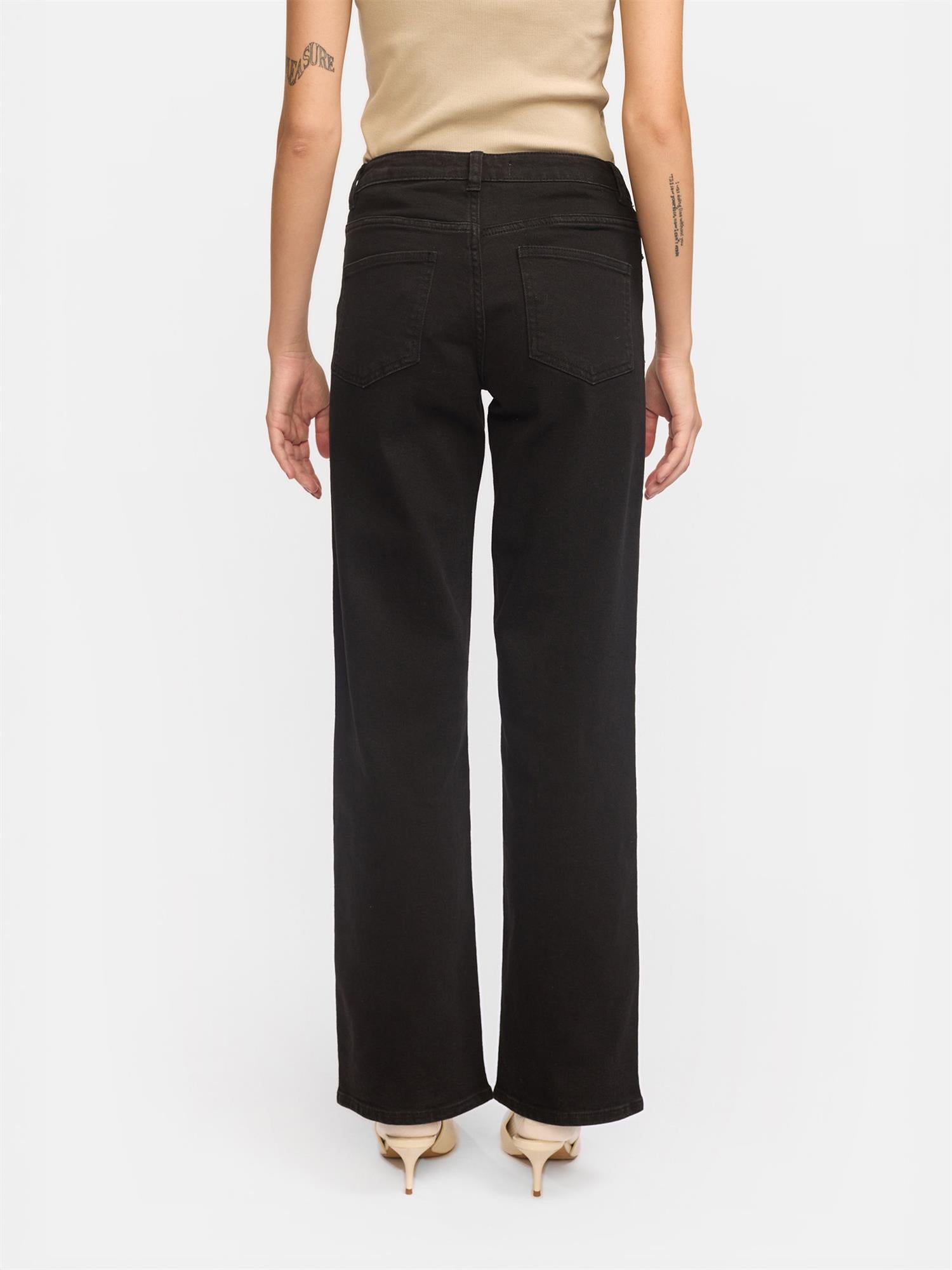 Willa Midwaist Wide Jeans Sort