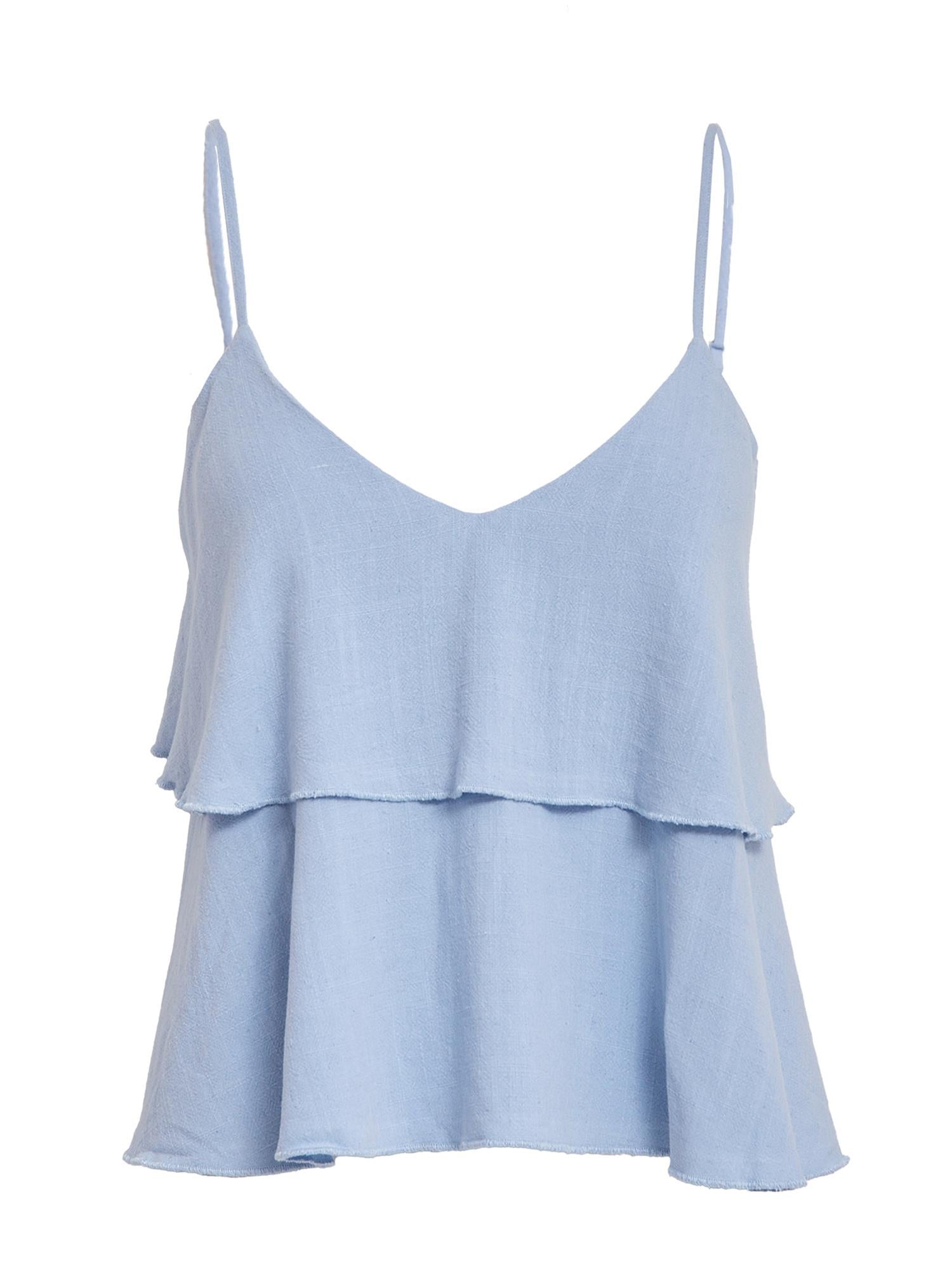 Natalie Linen Strap Top - Chambray Blue