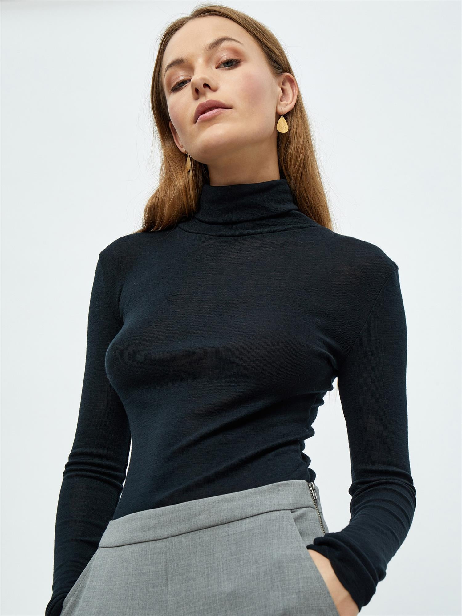 Cally Roll Neck Long Sleeve Top