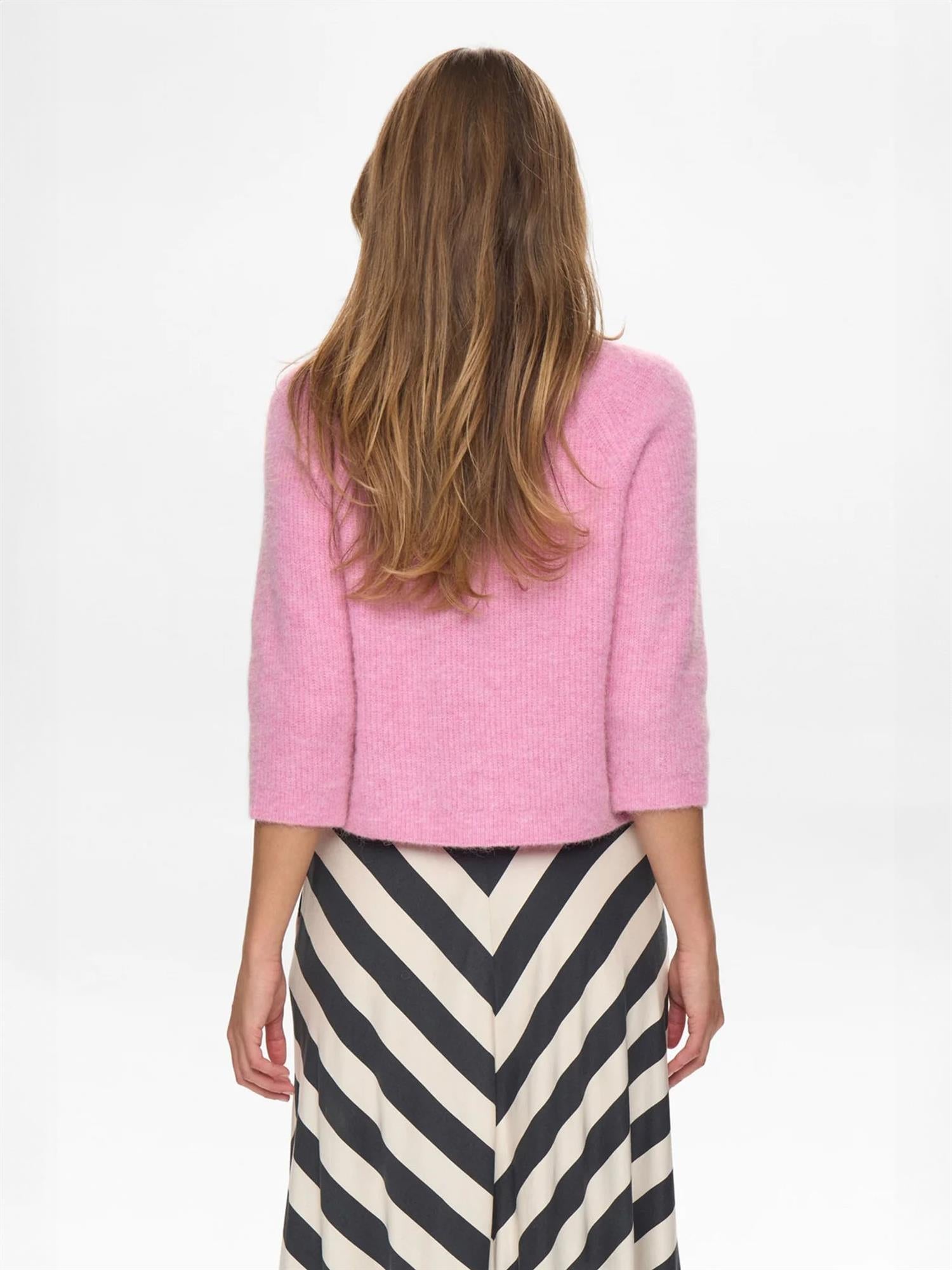 Riette selma rib cardigan - Rosa