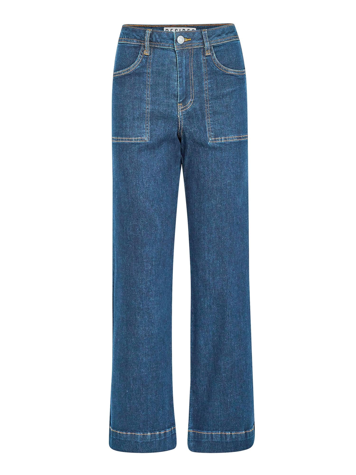 Florence Denim Pants - Full Length - Dark Blue