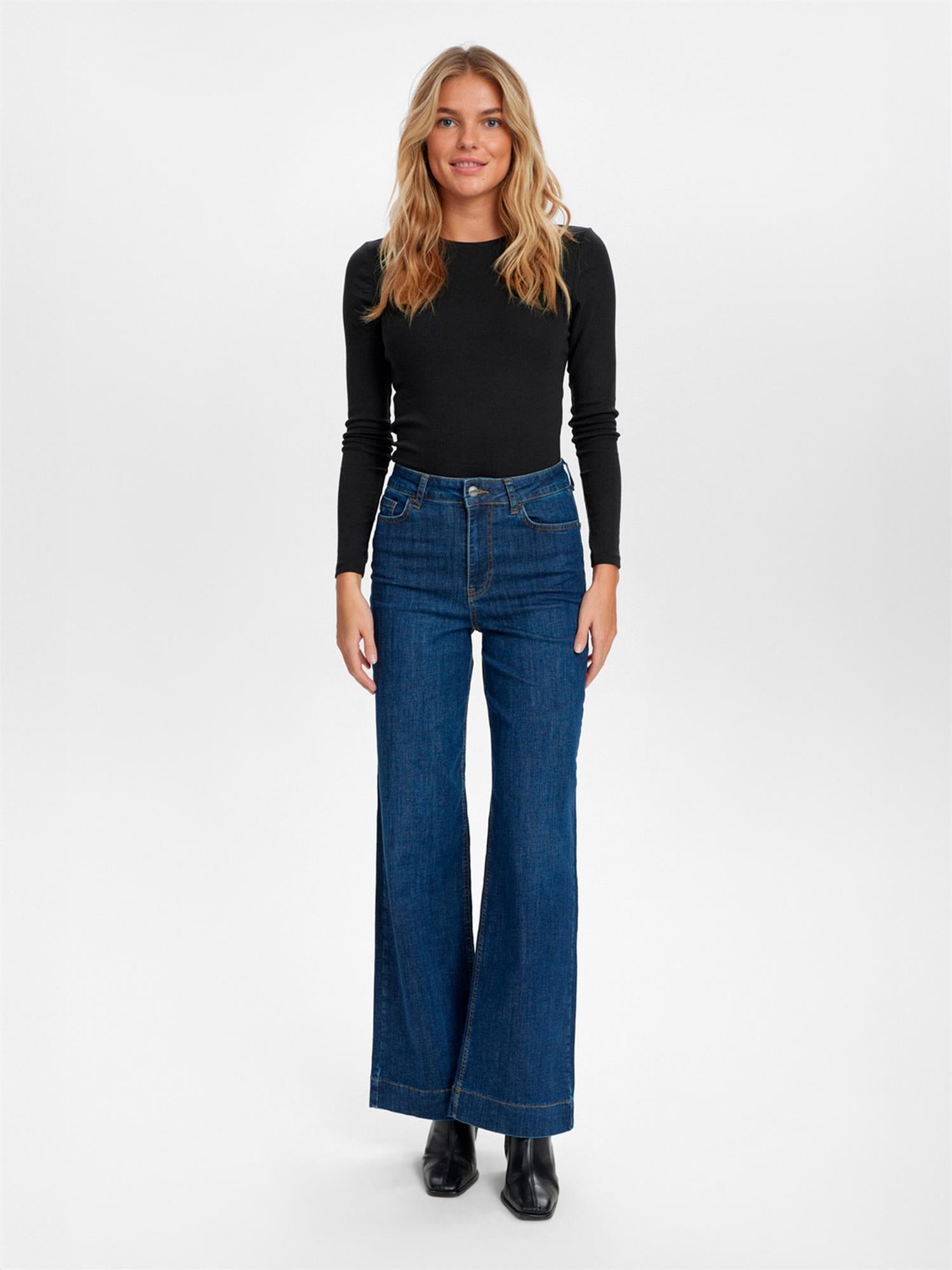 PARIS JEANS LONG DARK BLUE - Mørkeblå