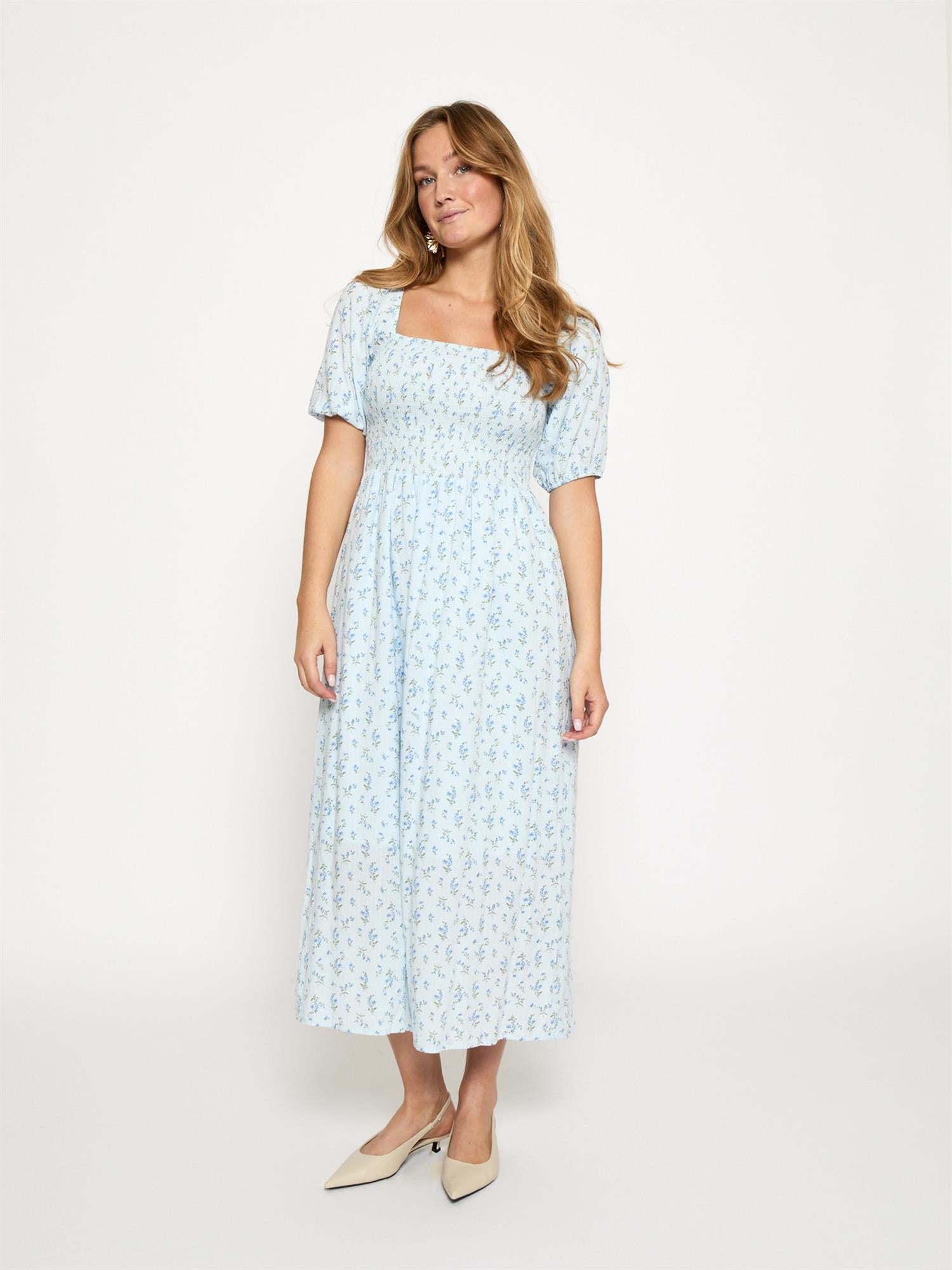 Anni Midi dress - Skyway Blue Print