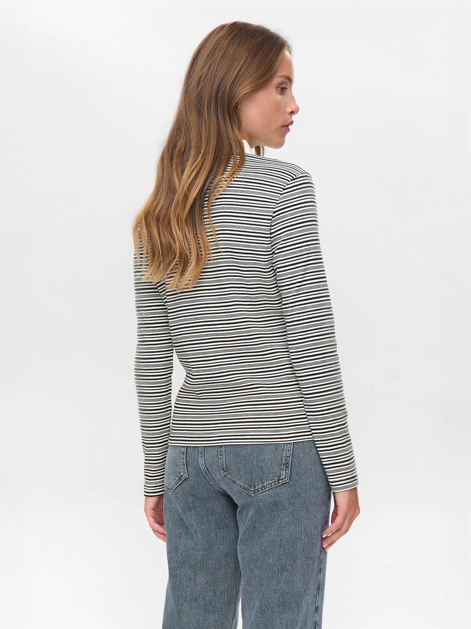 Emma LS polo - Sort/Hvit