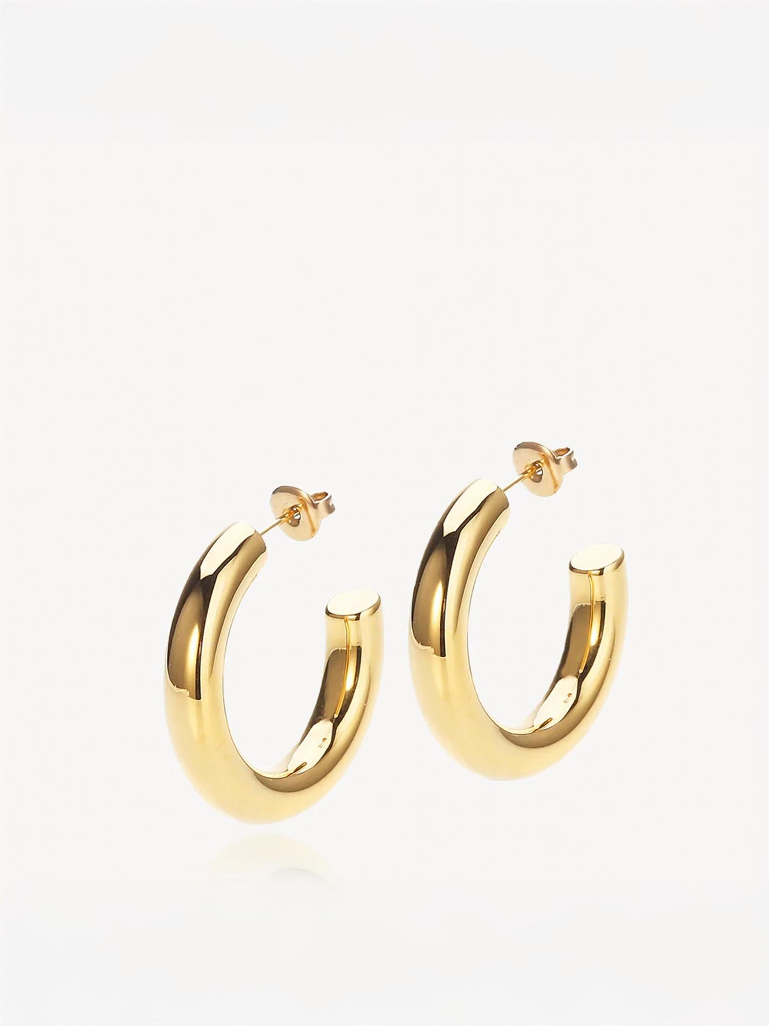 Aura hoops medium gold plated