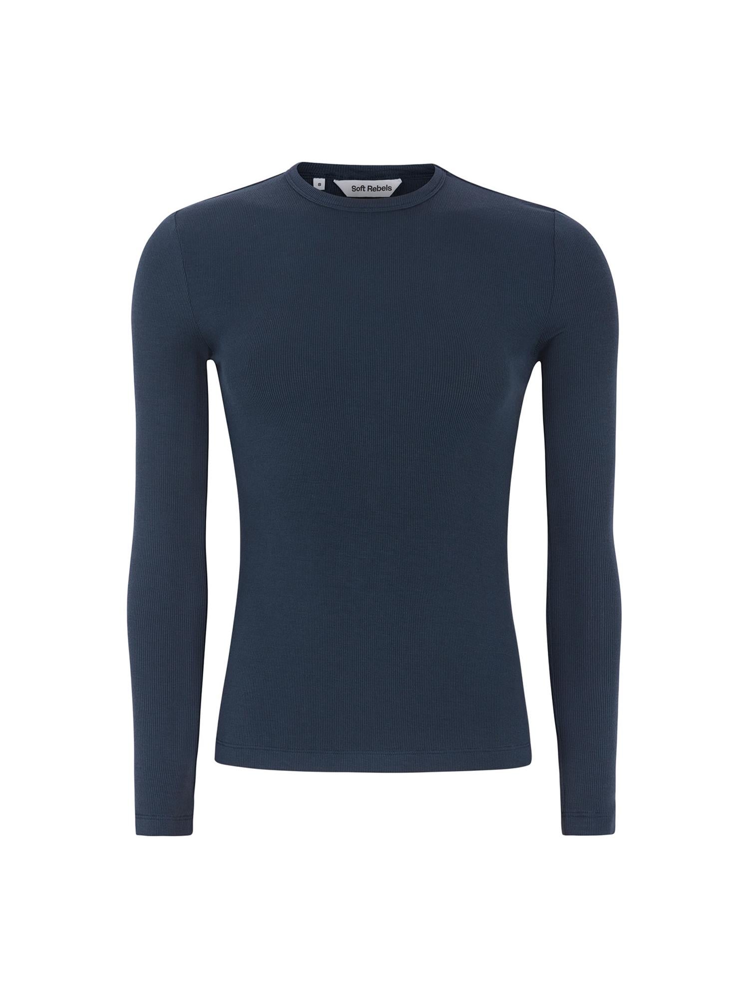 Fenja O-neck Top - Mørkeblå