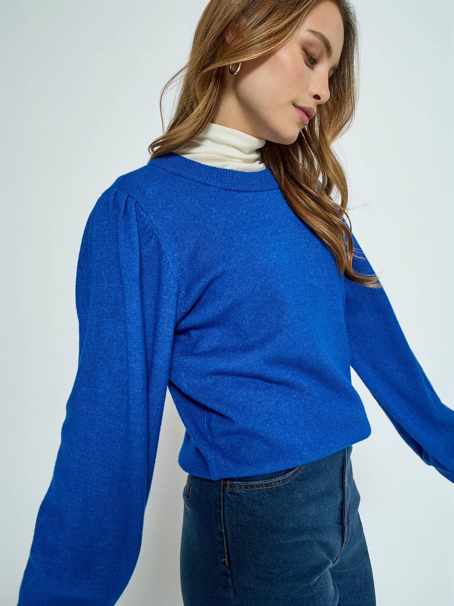 Judy Round Neck Pullover - Blå