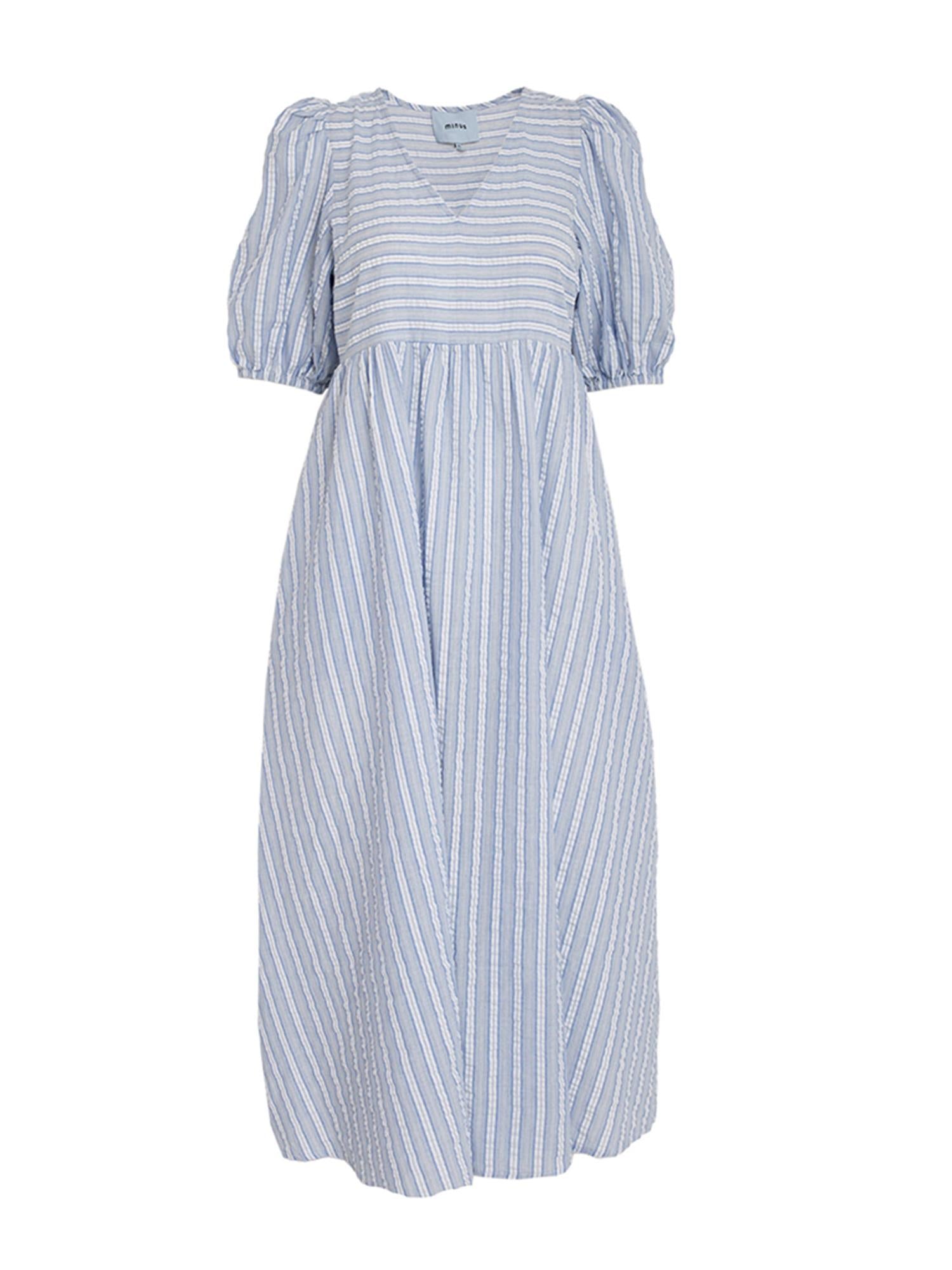 Fia Dress - Skyway Blue Stripe