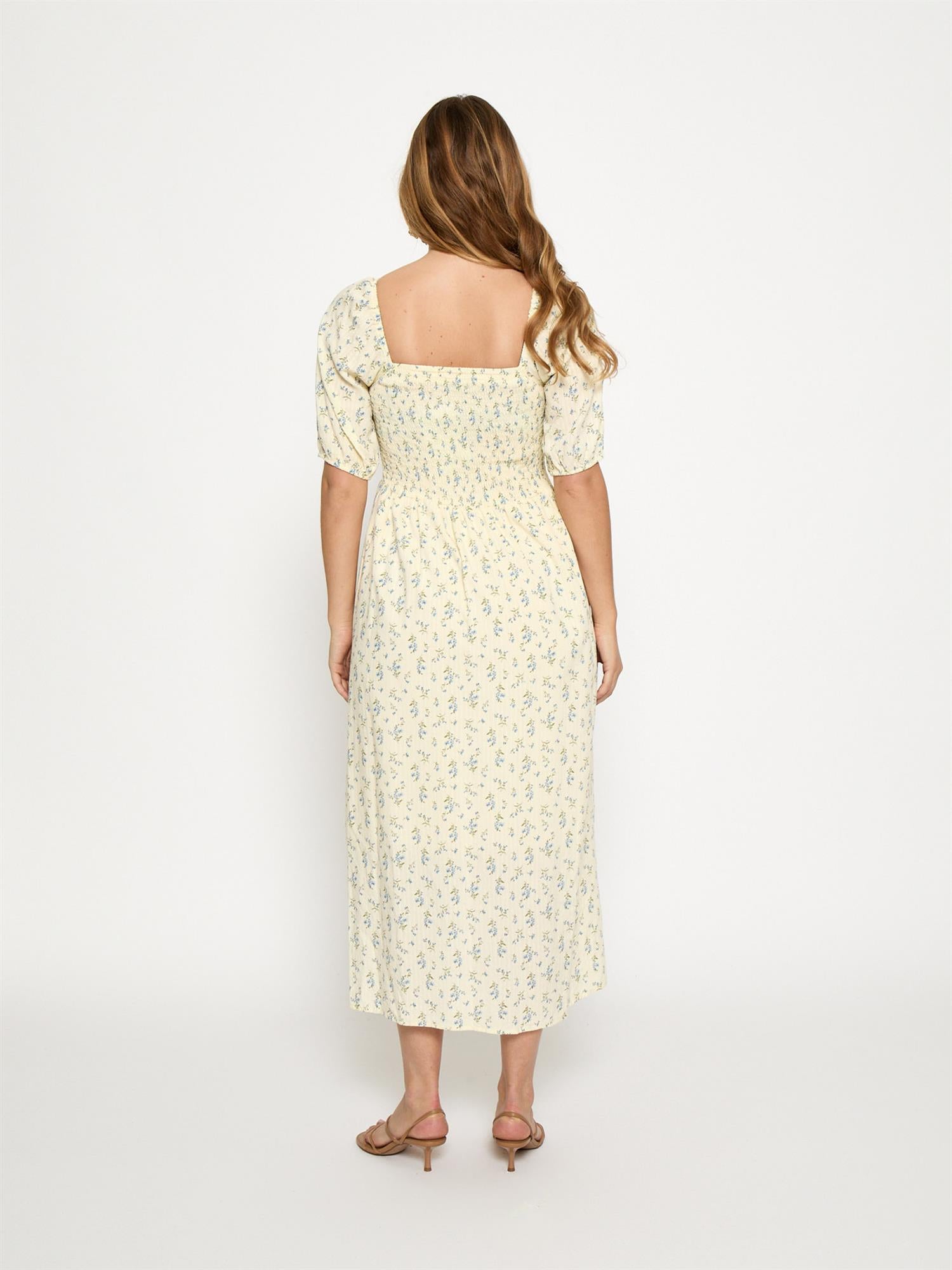 Anni Midi dress - Soft Yellow Print