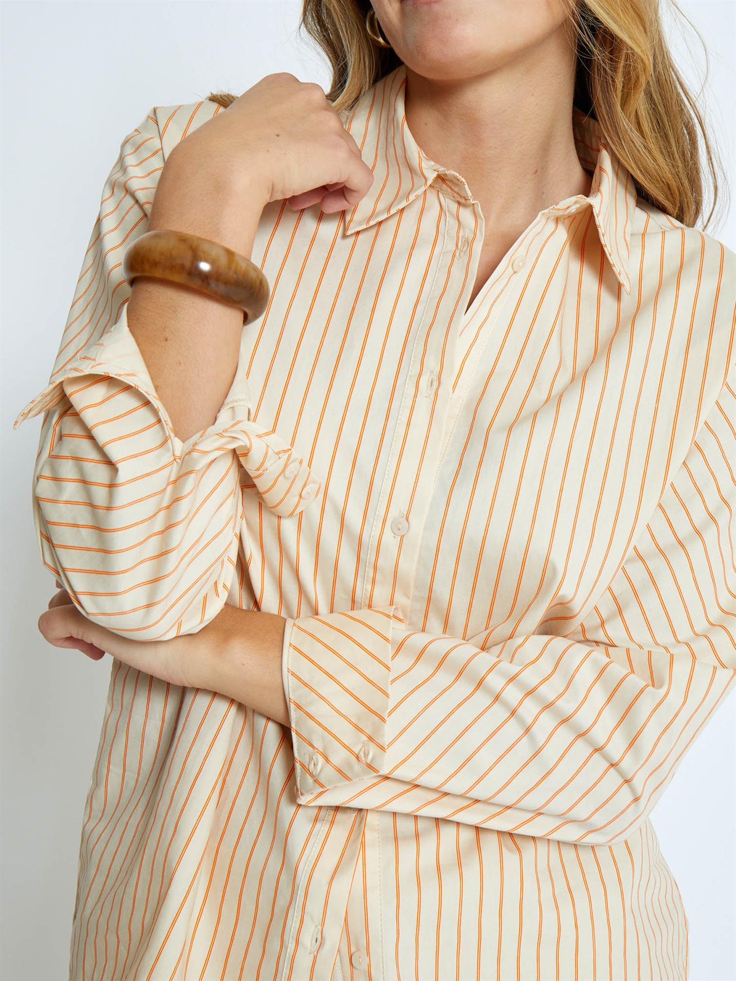 Everly Striped Shirt - Russet Orange Stripe