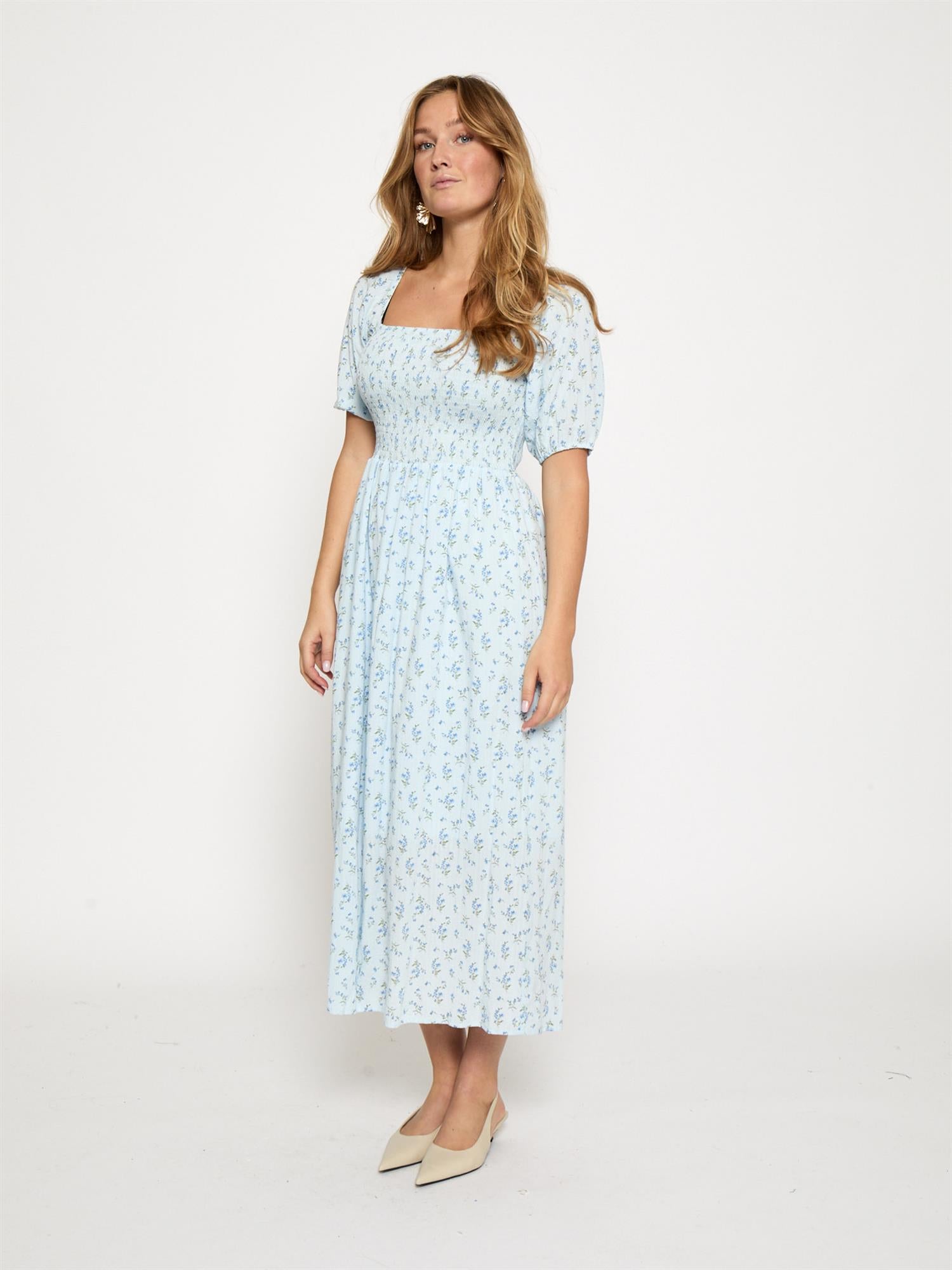 Anni Midi dress - Skyway Blue Print