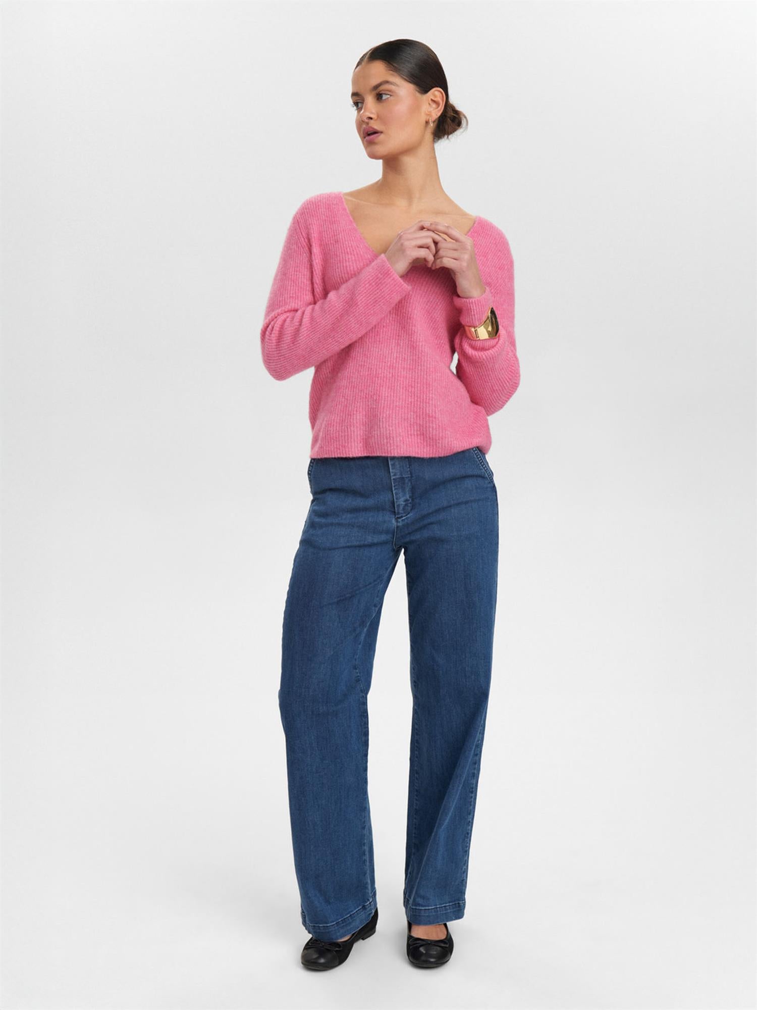 RIETTE RIB V-NECK PULLOVER
