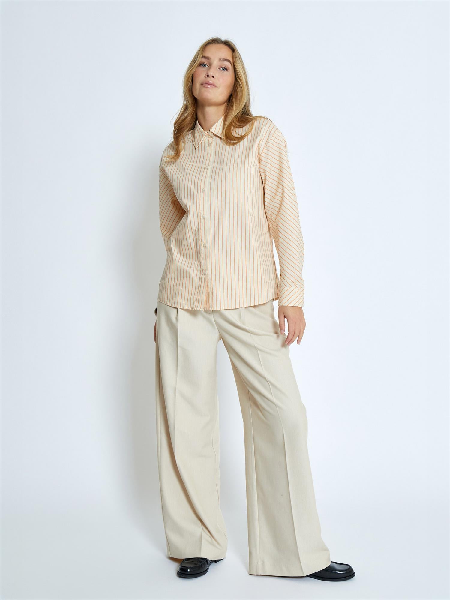 Everly Striped Shirt - Russet Orange Stripe