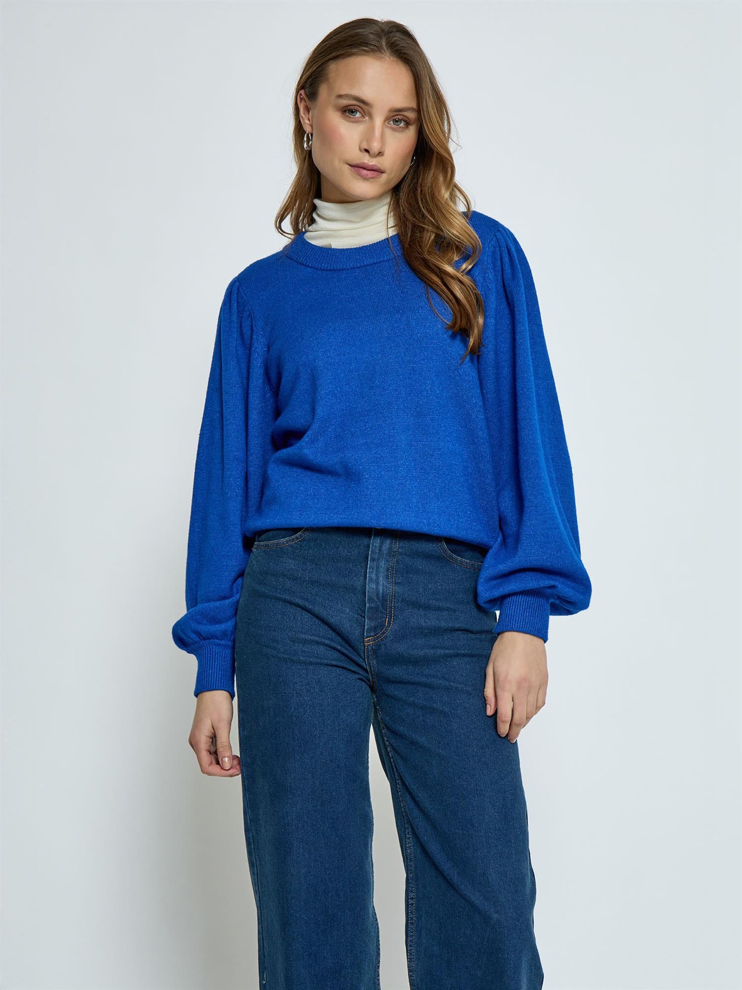 Judy Round Neck Pullover - Blå