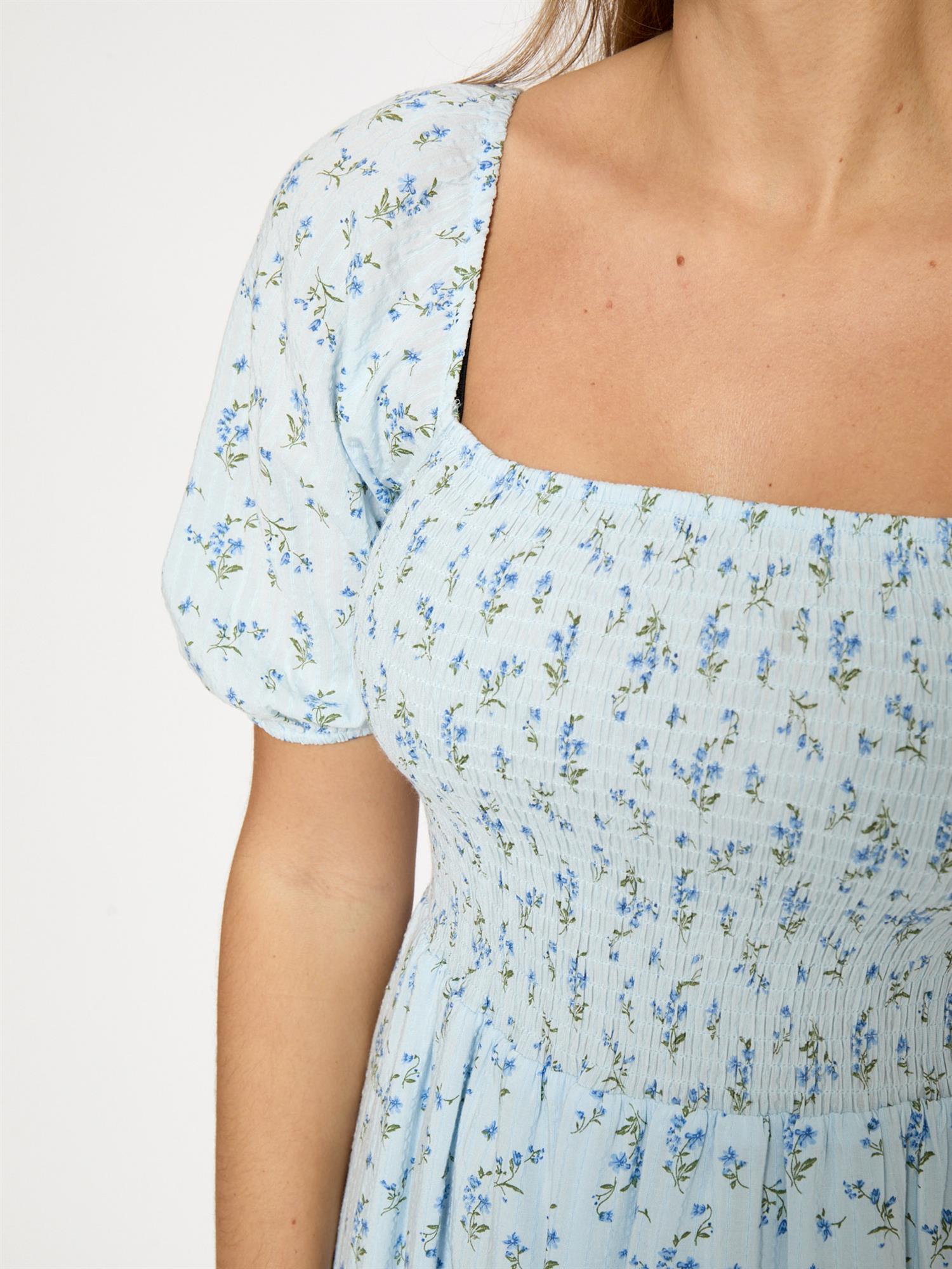 Anni Midi dress - Skyway Blue Print