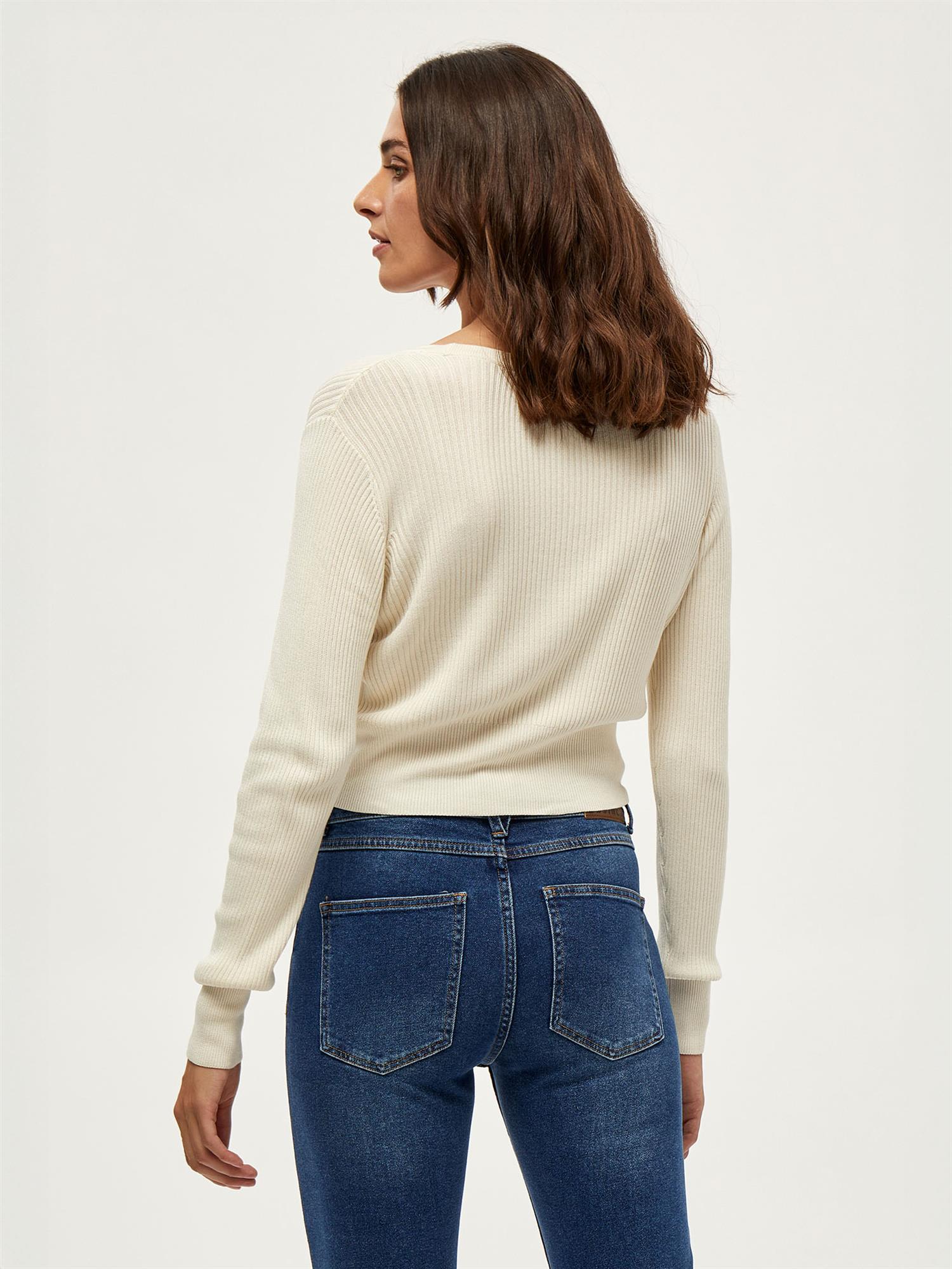 Geisha Rib Cardigan - Gardenia