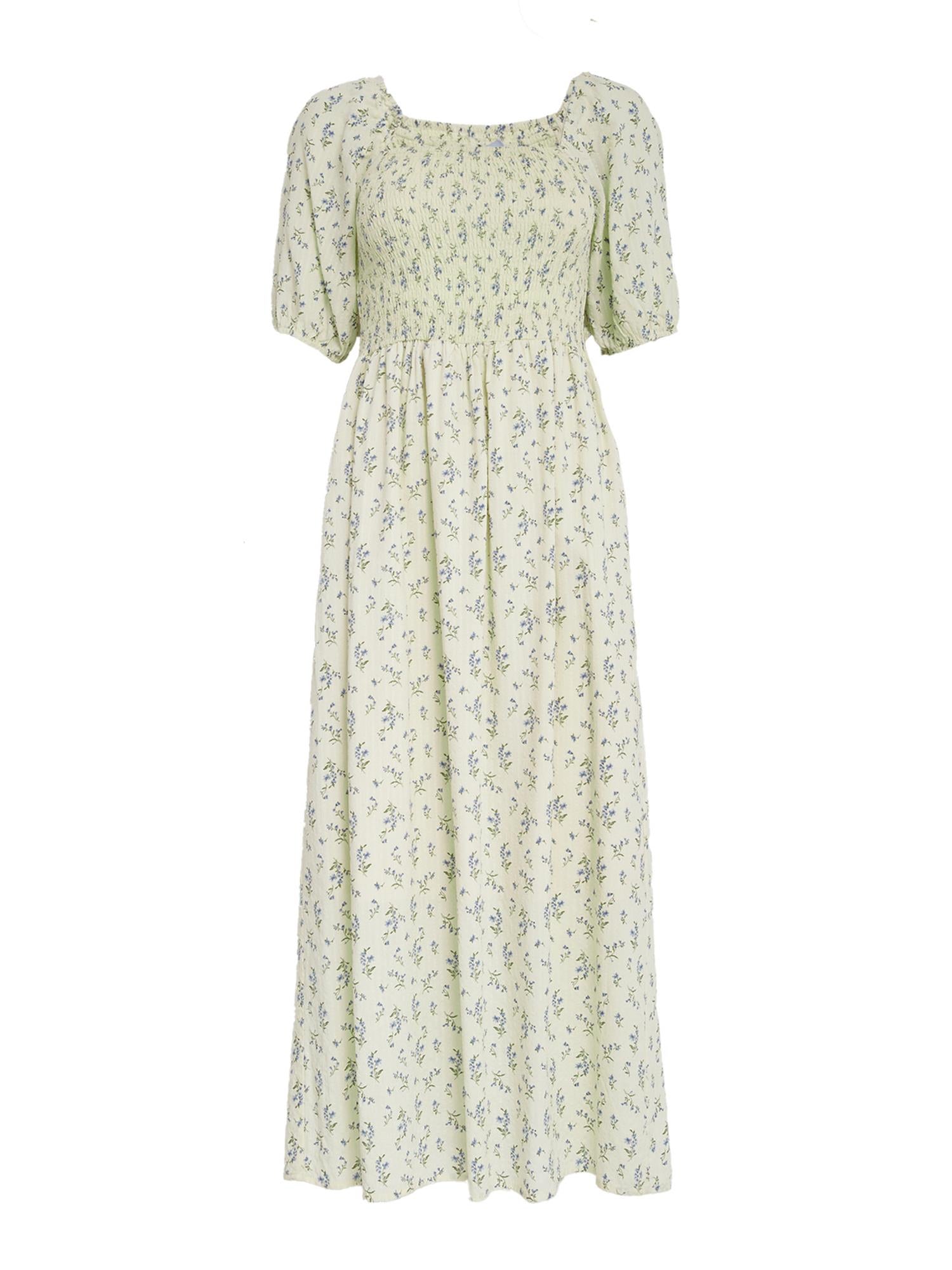 Anni Midi dress - Soft Yellow Print