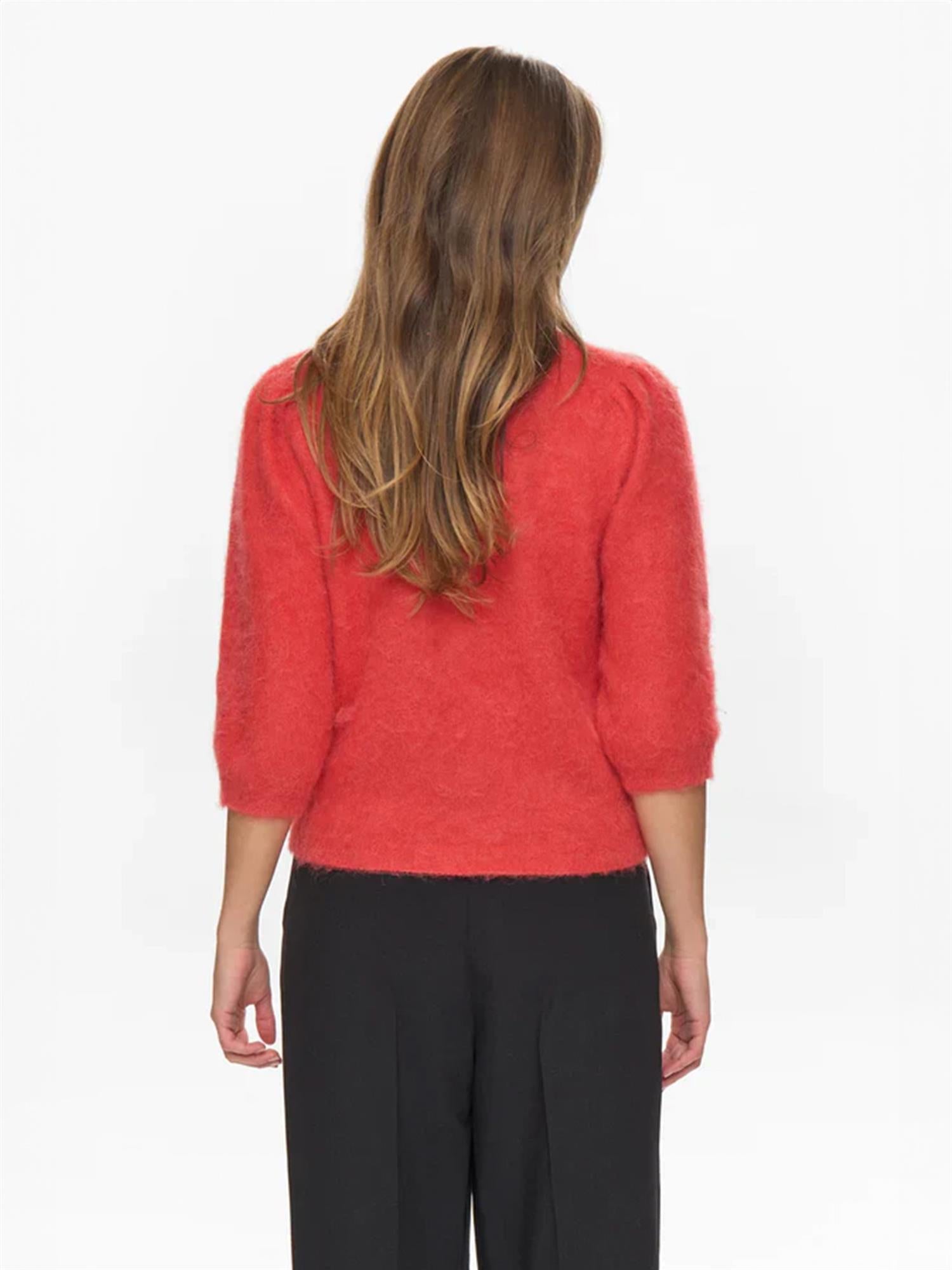 Suri brushed SS cardigan - Fiery Red
