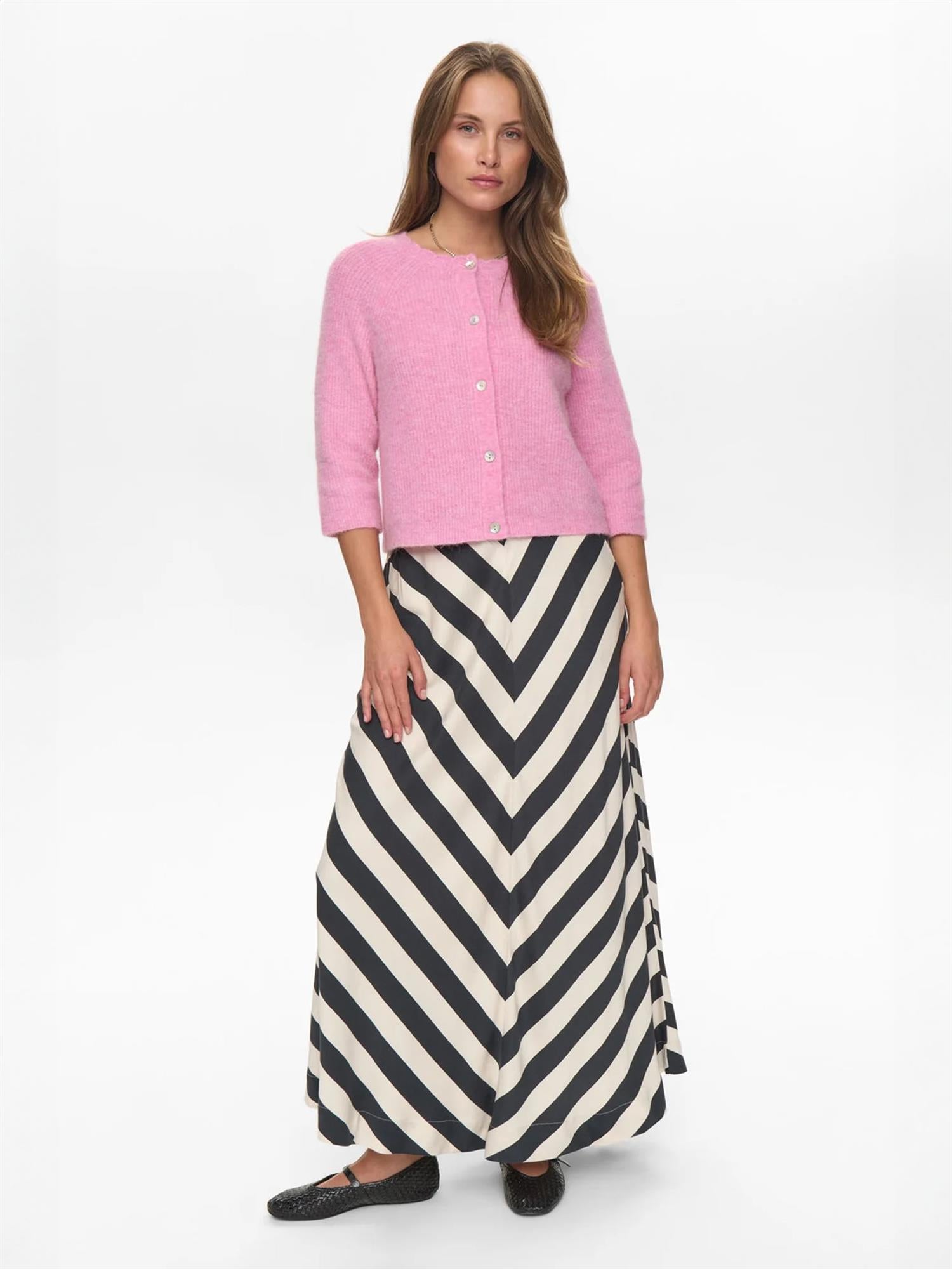 Riette selma rib cardigan - Rosa