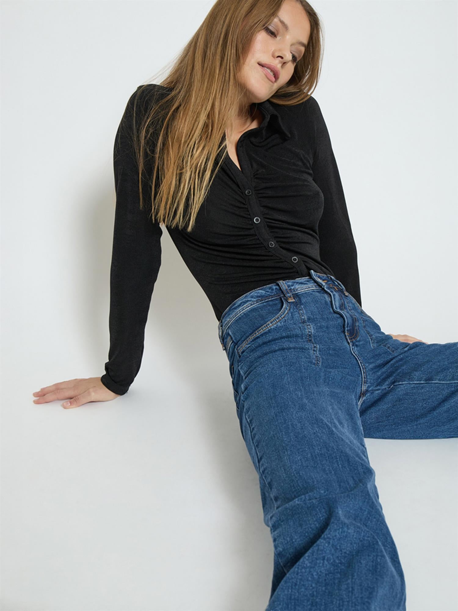 Florence Denim Pants - Dark Blue