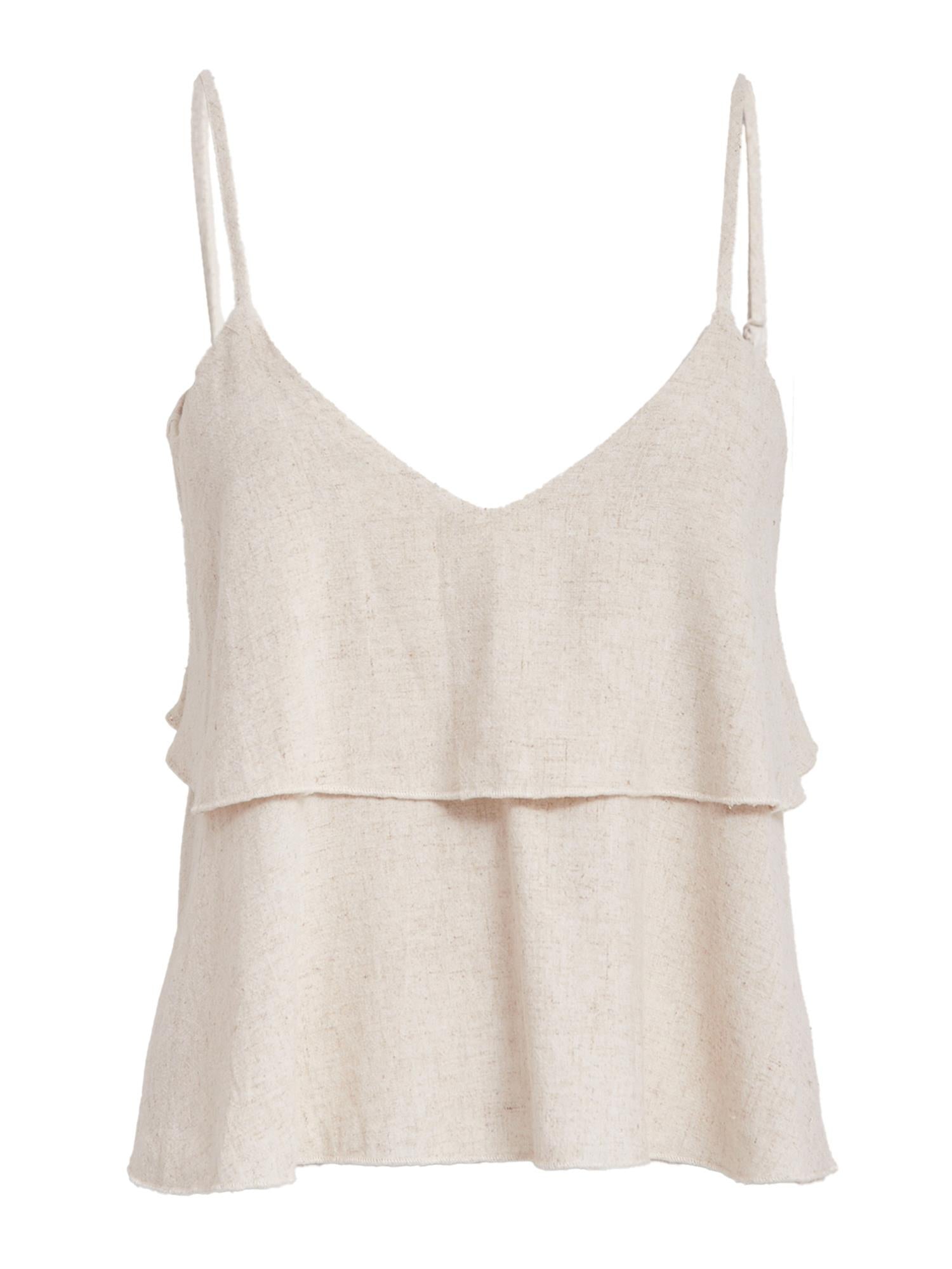 Natalie Linen Strap Top - Tofu