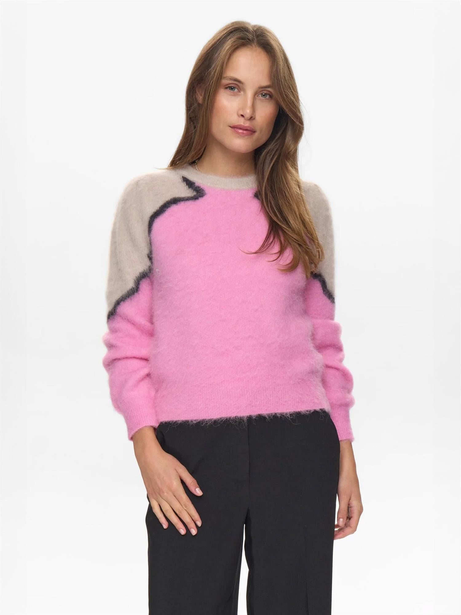 Marna suri pullover - Beige/Rosa