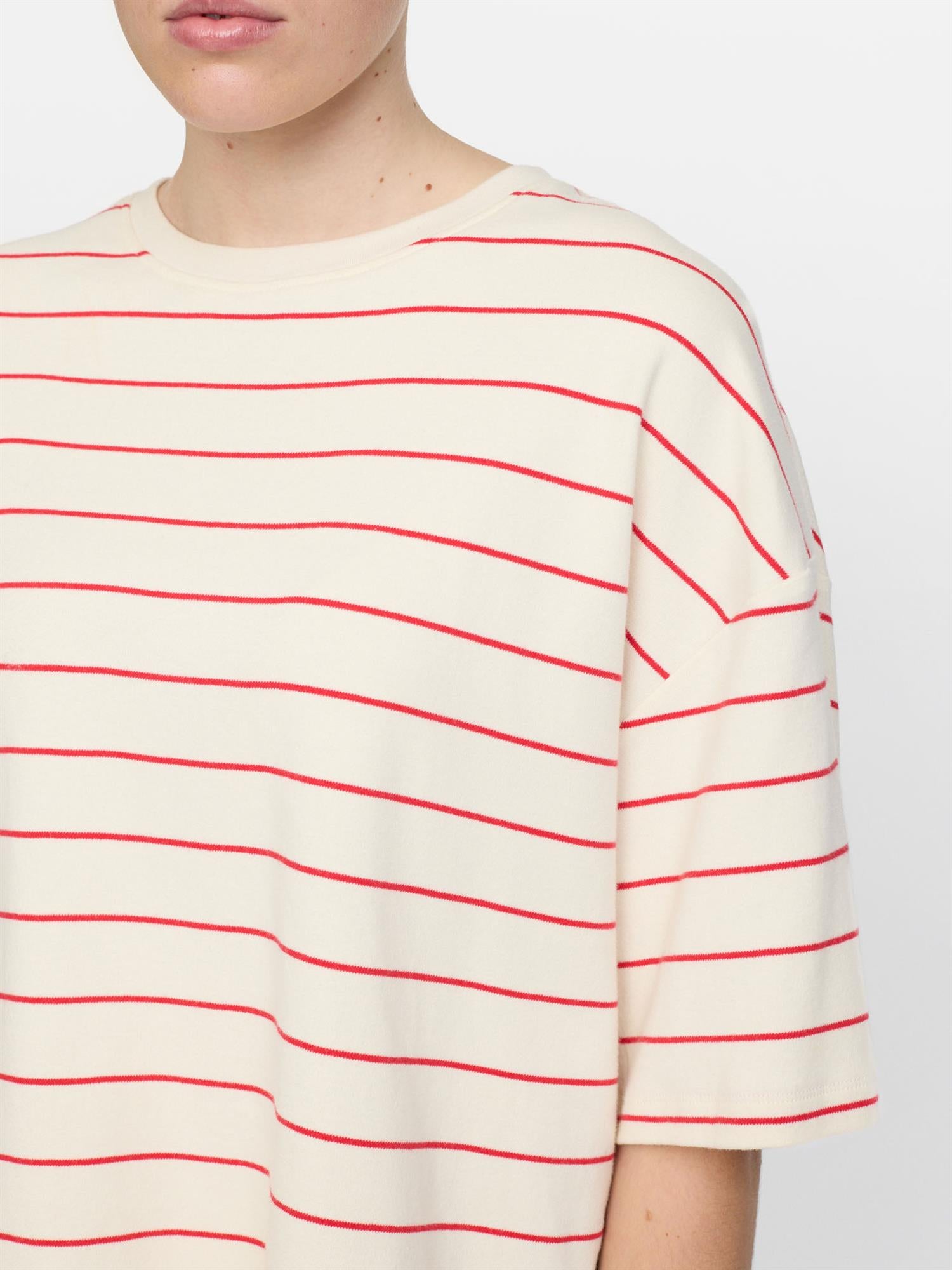 Elora Hella T-shirt GOTS - Hvit/Rød