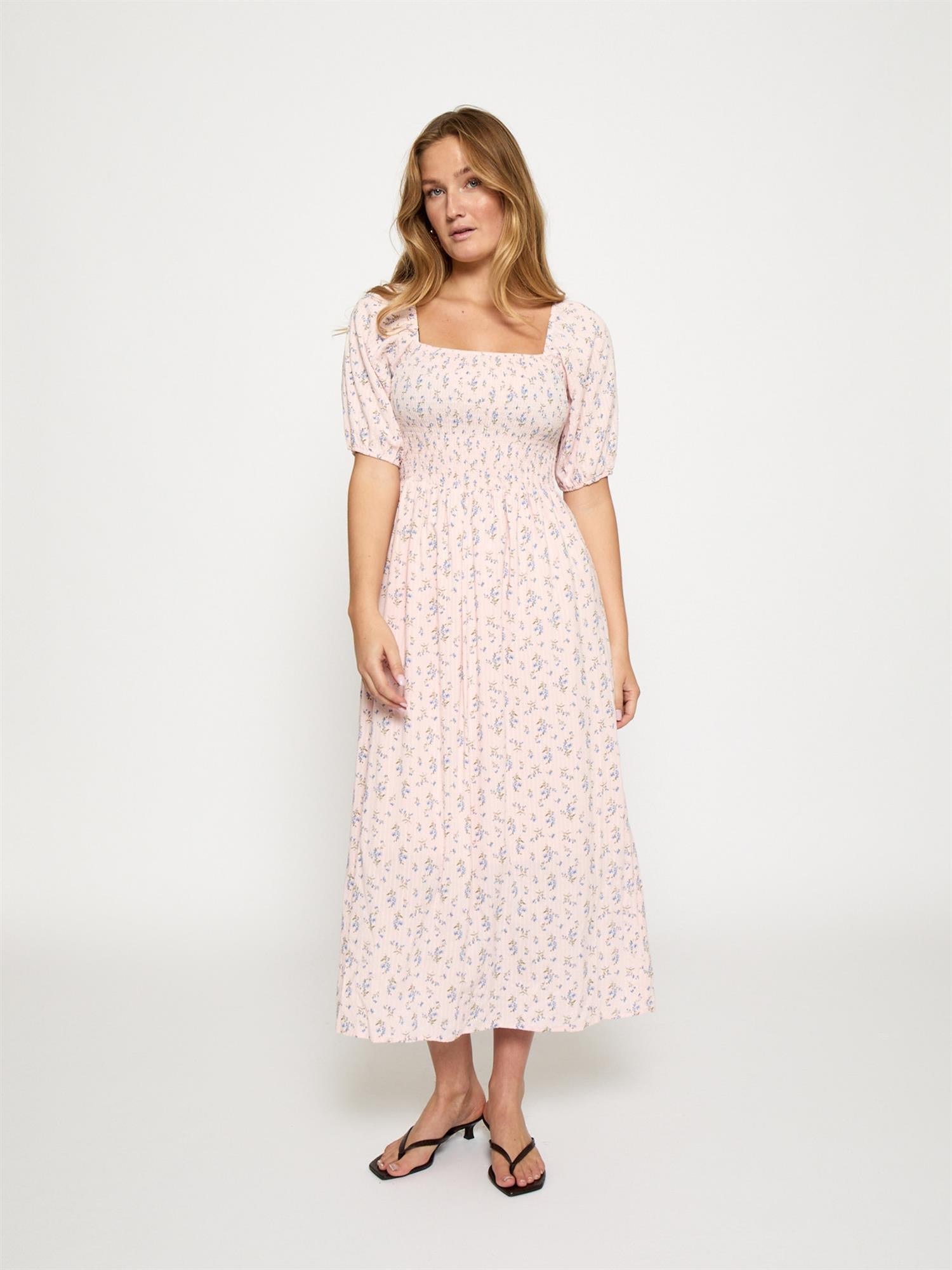 Anni Midi dress - Orchid Pink Print