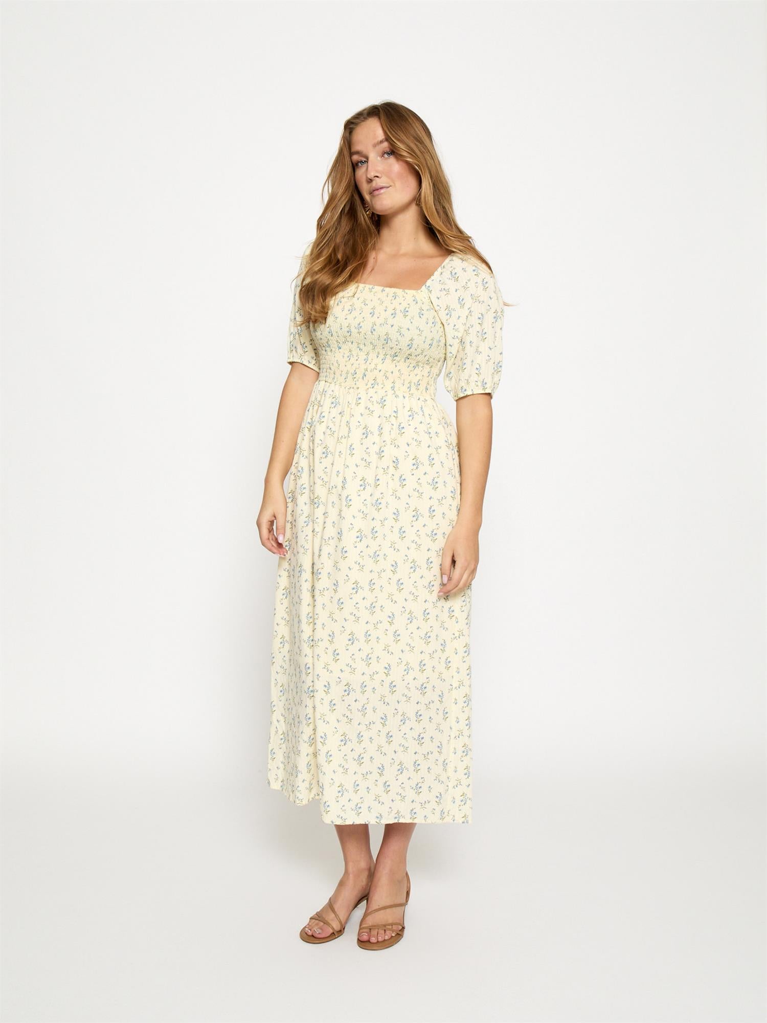 Anni Midi dress - Soft Yellow Print