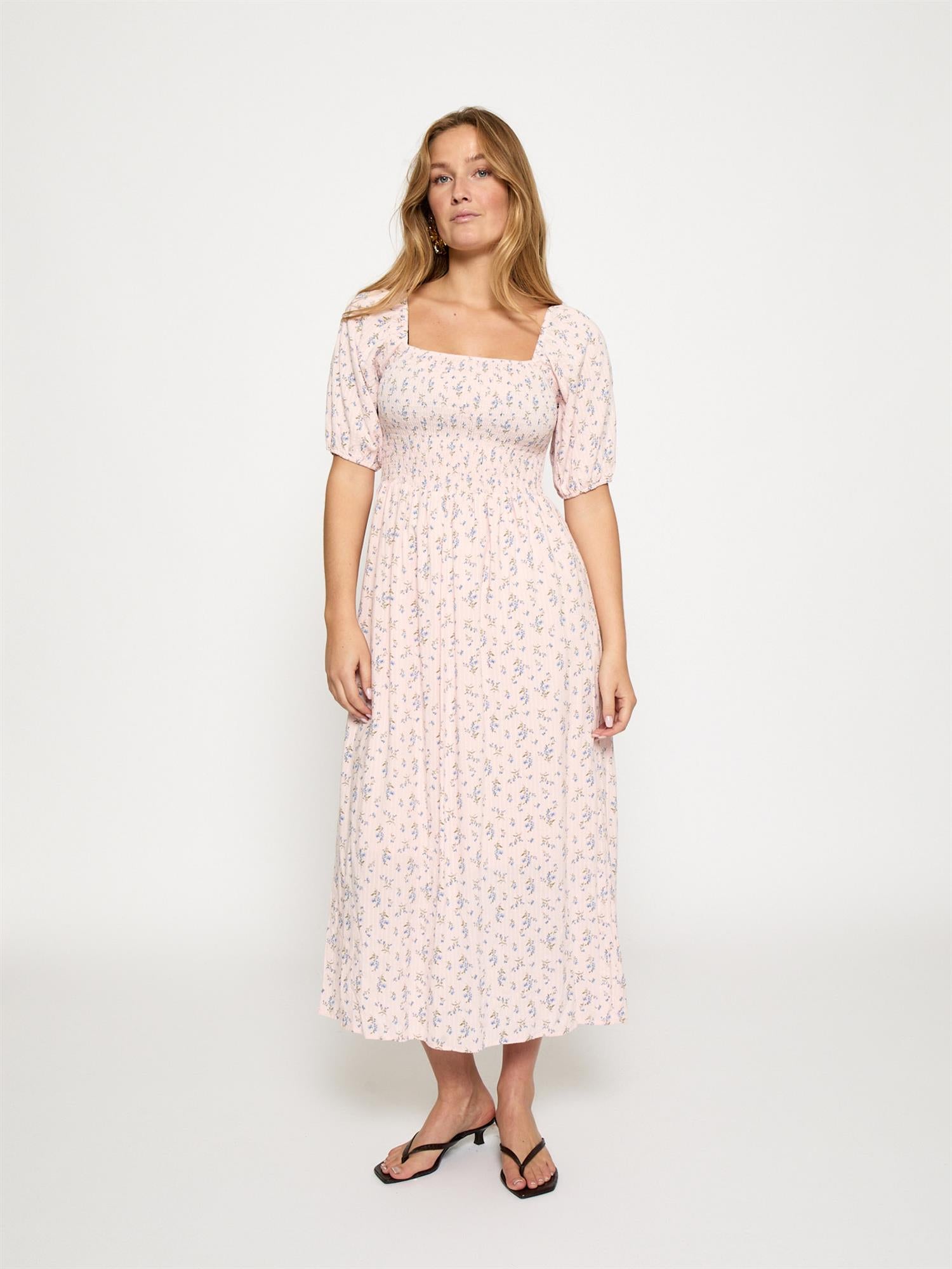 Anni Midi dress - Orchid Pink Print