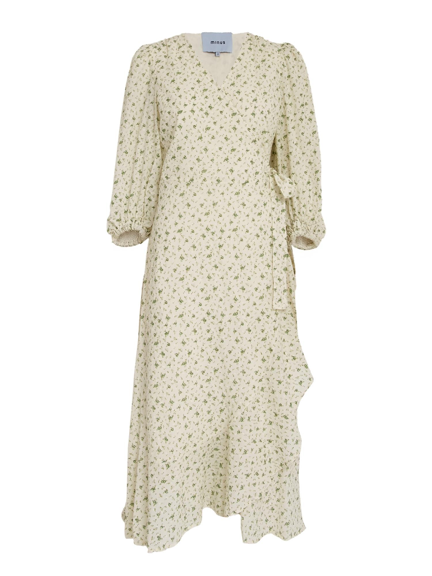 Mercine Wrap Dress - Green Briar Flower Print