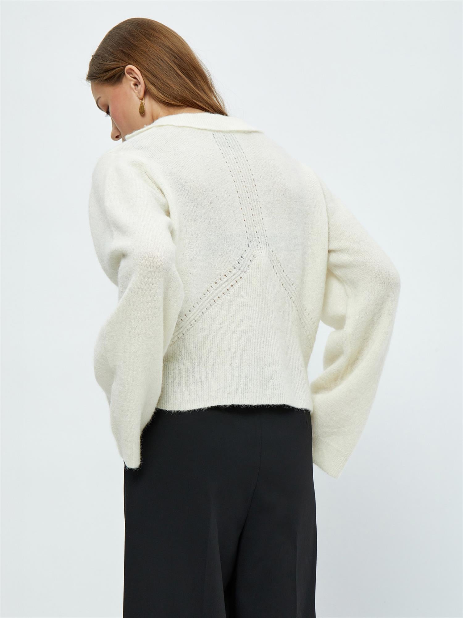 Delphine V-Neck Polo Knit Pullover